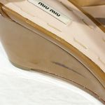 Miu Miu  Women’s Size 7.5 Nude Sequin Ankle Strap Wedge Sandals Photo 7