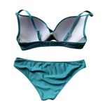 Shade & Shore 2pc Bikini Set Teal Blue Size 36C Medium Push up Twist Low Mid Photo 1