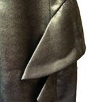 Moschino metallic dark green shimmery v neck style peplum cocktail dress sz 10 Photo 13