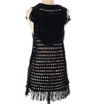 Scotch & Soda Maison Scotch Crochet Open Knit Fringe Sweater Swim Cover Up Black Photo 1