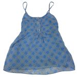 Milly Bergdorf Goodman Tank Top Womens 0 Blue Diamond Print Silk‎ Vintage Photo 0