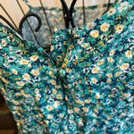 Old Navy NWOT  Womens Size Extra Small Green Floral-Print Button-Down Cam…​ Photo 5