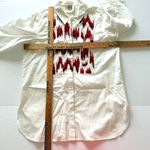 Figue White Beaded Cotton 3/4 Sleeve Button Down Collared Shirt No Sz (Flaws) Photo 4