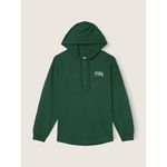 PINK - Victoria's Secret  Hooded Dark Green Silver Glitter‎ Logo Shirt Medium Photo 8