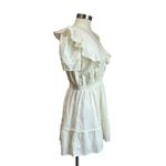 LC Lauren Conrad Lauren Conrad V Neck Cream Ruffle Cottagecore Mini Dress Sz M Photo 2