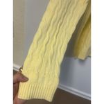 Kate Hill Yellow cable knit Pima cotton crewneck sweater size X-Large Preppy Photo 4