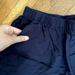 Navy blue casual frilled comfortable shorts lounge pants pockets low rise Size M Photo 2