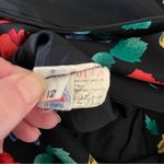 Vintage 80s Arnold Scaasi Boutique Couture Silk Floral Ruched Party Dress 12 Black Photo 7