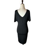 Velvet Graham And Spencer Black Jersey Knit Short Split Sleeve Mini Dress XS Photo 1