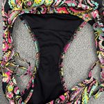 Victoria's Secret Victoria’s Secret Paisley Neon String Bikini‎ Bottoms Black Multi Small Photo 4