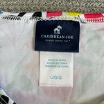 Caribbean Joe  Rainbow Multi Color Graphic Print Rusch Side Rash Guard Coverup M Photo 7