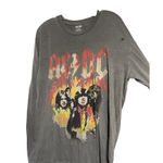 AC/DC Graphic Long-Sleeve Band Tee Rock Music Flame Design Gray L Photo 2
