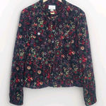 Christopher & Banks  Jacket Womens‎ Black Denim Corduroy Floral Soft Stretch XL Photo 0