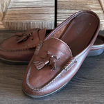 Talbots  Womens Brown Leather Loafers Slip-Ons Size 8M Tassels Career Mule Photo 0