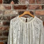 Free People  White Lace Olivia Long Sleeve Blouse Shirt Top, M Photo 3