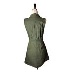 Free People  Dress Women 0 Green Moss Hepburn Safari Button Belted Shirt Boho Photo 2