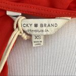 Lucky Brand Deep Rust Orange Loose Fit Ruched Cap Sleeve Rayon Top XS NWT Photo 4