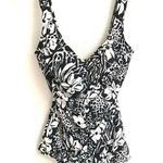 Maxine of Hollywood black & white animal/floral print one piece bathing suit 12 Photo 0