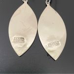 Vintage Alpaca Mexico Handcrafted MOP Abalone Inlay Mexican Silver Earrings 7g Green Photo 4