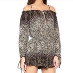Free People  So Divine Off The Shoulder Romper in Brown Cream Paisley Print, XS‎ Photo 1