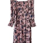 Eloquii Floral Midi Dress Womens 22 Pink Smocked Square Neck Boho Cottagecore Photo 6
