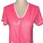 Vintage Jasmine Lace Terry Robe Zippered Front Size Small Robe Cover Up Pink Photo 1