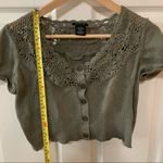 EUC Calvin Klein Jeans Crop Cardigan Green Size M Photo 3