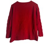 J.Jill  Red Chenille Cable Knit Long Sleeve Crewneck Pullover Sweater Size SP Photo 7