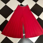 Lumina Red Pleated Wide Leg Gaucho Pants Sparkle Elastic Waistband Italian sz M Size M Photo 5