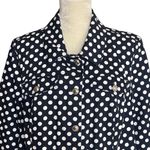 cj banks 𝅺 Women’s Navy White Polka Dots Jacket Size 1X Denim Buttons Casual Photo 1