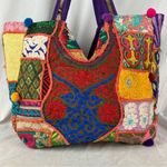 Handmade Indian Banjara Shoulder Tote Bag Bold Colorful Detailed Boho Patchwork Photo 1