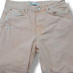 ZARA Jeans Size 31 W32"26.5" Mom Jeans High Waisted Jeans Tapered Leg Crop Peach Photo 3