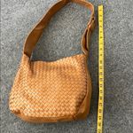 Tan Faux Leather Woven Shoulder Bag | Boho Minimalist Hobo Purse Photo 6