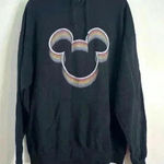 Disney Rainbow Mickey Mouse Sz XL Unisex Adult Pullover Hoodie Sweatshirt Black Photo 0