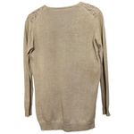 Rossopuro Women’s Size 42 M Tan Beige Button Front Lace Trim Sweater Cardigan Size M Photo 2