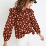 Madewell  Blouse Ladder-Trim Ruffle Top in Homestead Bouquet Sz S GUC Photo 1
