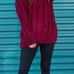 Zenana Purple Chenille Sweater  Photo 2
