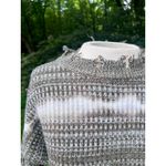Poof Apparel Gray Grey Green White Ivory Tie Dyed Destroyed Frayed Sweater Women's S Small Photo 1