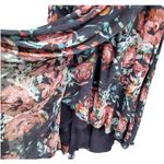 Torrid Faux Wrap Dress Swiss Dot Floral Dark Grey Sz. 2 Pockets Hi-Lo Tulip Hem Photo 5