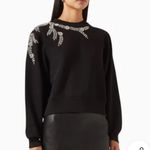 Cupcakes & Cashmere Embellished Rhinestones Sweatshirt in Jersey Black Sz M Size M Photo 1