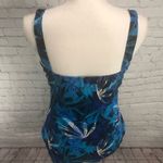 One Piece SWIMSUITS FOR ALL Swimsuit Blue Tropical Print-16 Photo 1