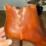 Lands' End Lands’ End Scalloped Edge Brown Leather Ankle Boots Photo 9