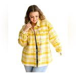 JODIFL  Shacket size 1xYellow/gold and white plaid Photo 1
