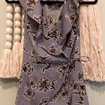 Japna  Lavender Floral Wrap Blouse Shirt Size Small Flutter Bodice Sleeveless Photo 0