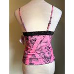 Wilderness Dreams Pink Camo Cami Top Black Lace Trim Lingerie boho Y2K western s Photo 5
