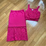 House of Harlow 1960 REVOLVE Knit Crochet Top Skirt Set in Magenta Sz Medium Pink Photo 1
