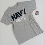 American Pride Navy Mom T Shirt Size Medium Gray Photo 0