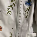 Beautiful leather and embroidered jacket Cream women’s size s Photo 4