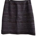 Brooks Brothers Women's A-Line Tweed Skirt Black Size 12 Knee Length Photo 0