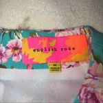 English Rose Dress Size M Juniors Jeweled Neckline Floral Blue Pink Sleeveless Photo 1